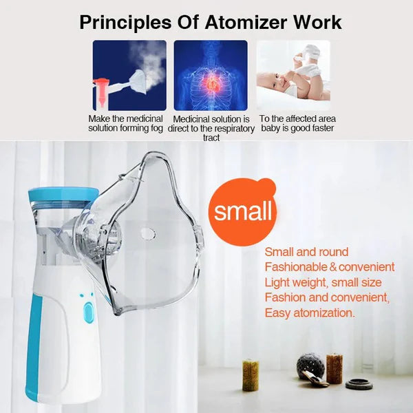 Mini Portable Silent Nebulizer Handheld Inhaler Atomizer: Medical Grade Mesh Technology for Asthma and Respiratory Care